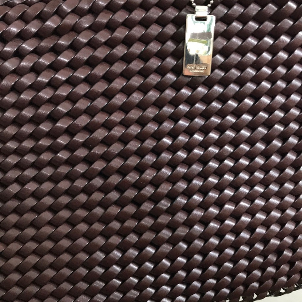Nine West Dark Brown Woven Vegan Leather Purse - Picture 2 of 7